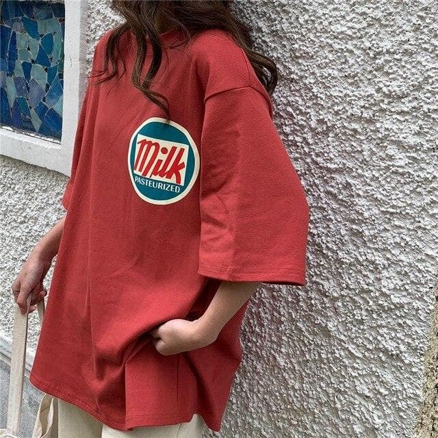"Milk" T-Shirt - Asian Fashion Lianox