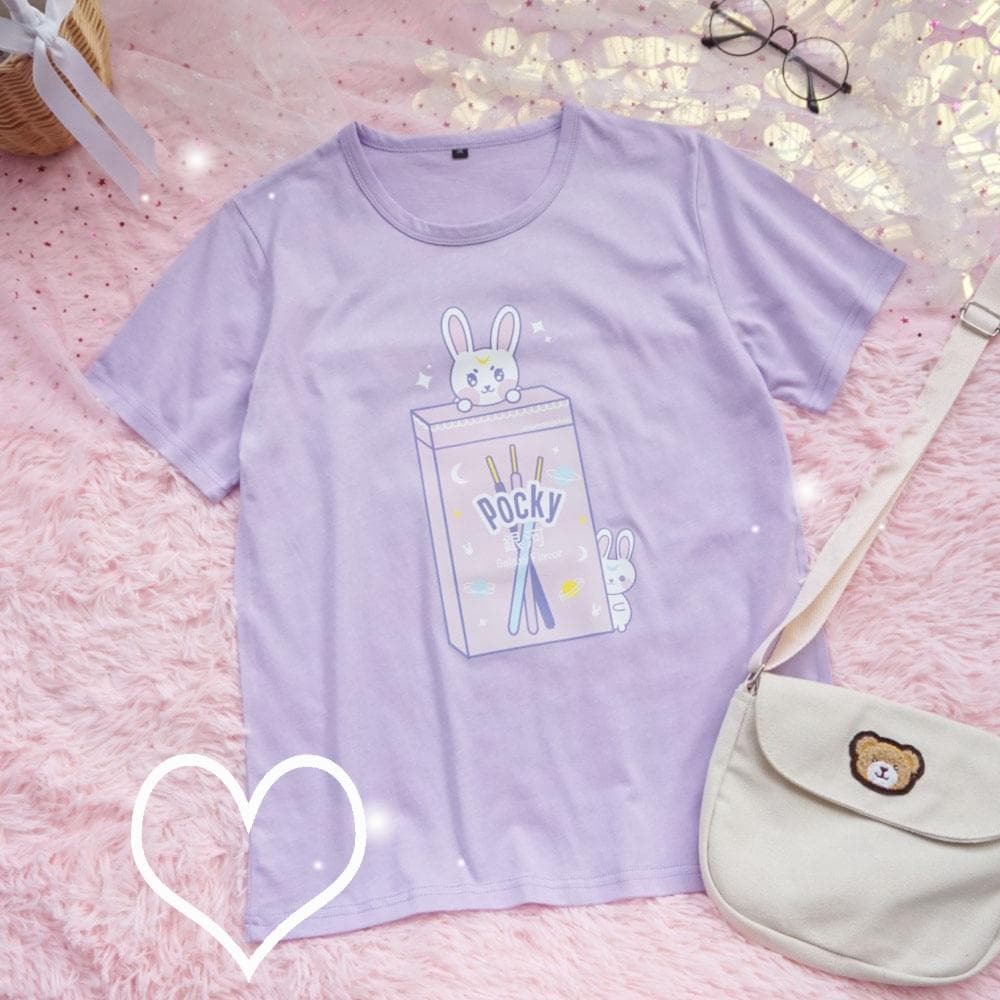 Pocky Bunny T-Shirt - Asian Fashion Lianox