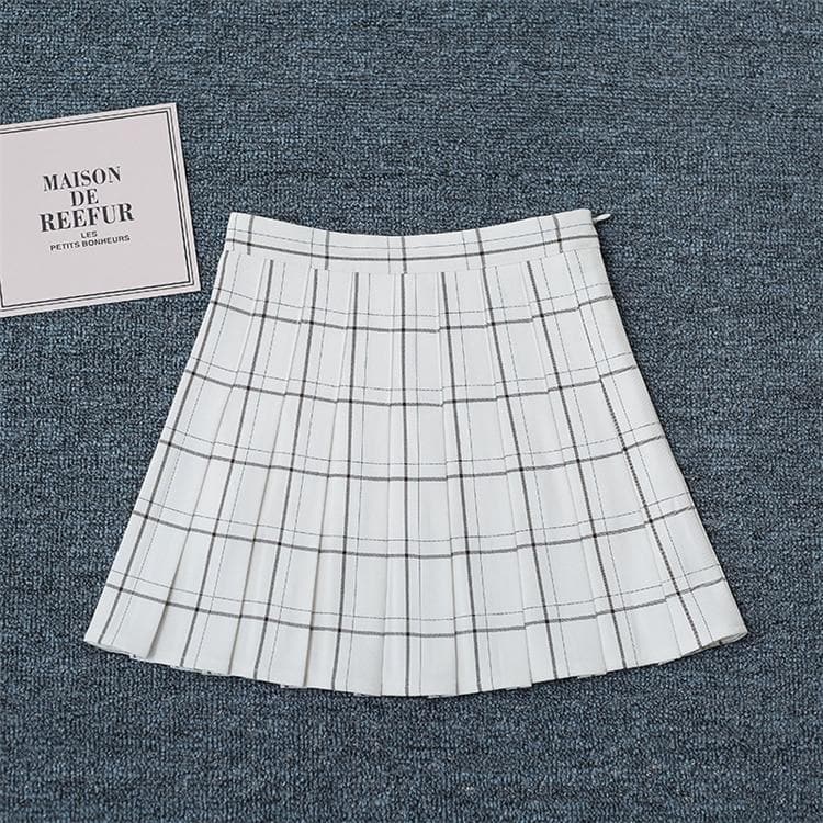 Plaid Skirt - Asian Fashion Lianox