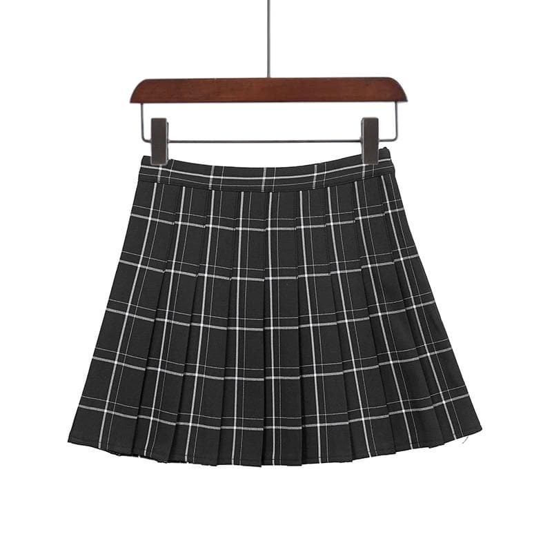Plaid Skirt - Asian Fashion Lianox