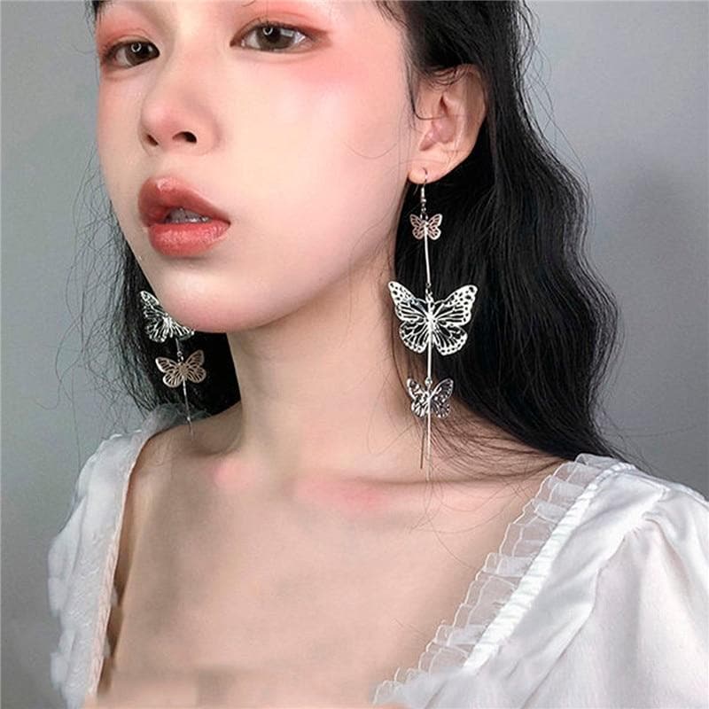 Butterfly Tassel Earrings - Asian Fashion Lianox