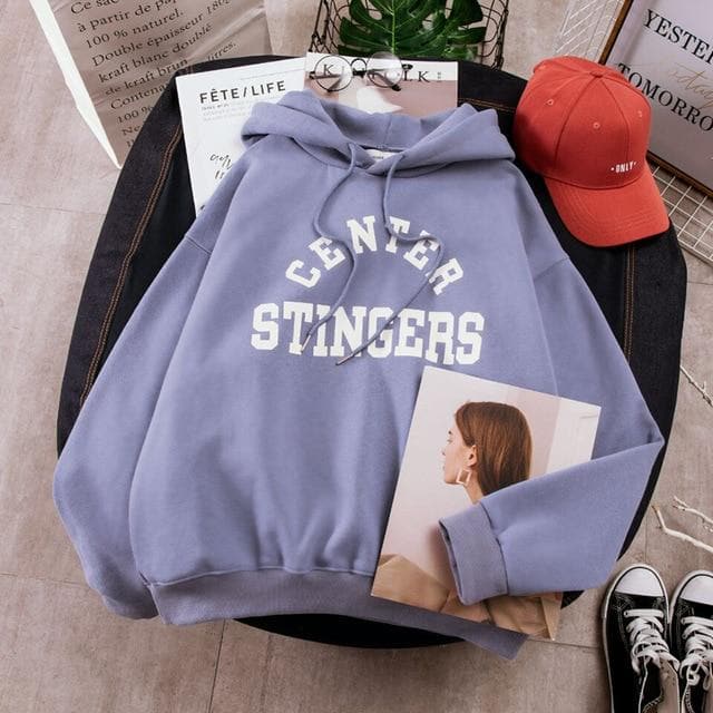 "CENTER STINGERS" Hoodie - Asian Fashion Lianox