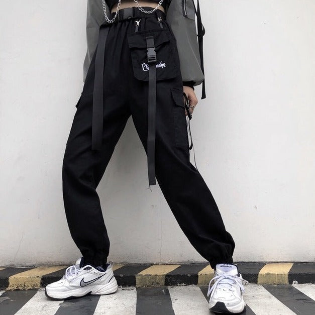 Cargo Pants With Belt And Lettering