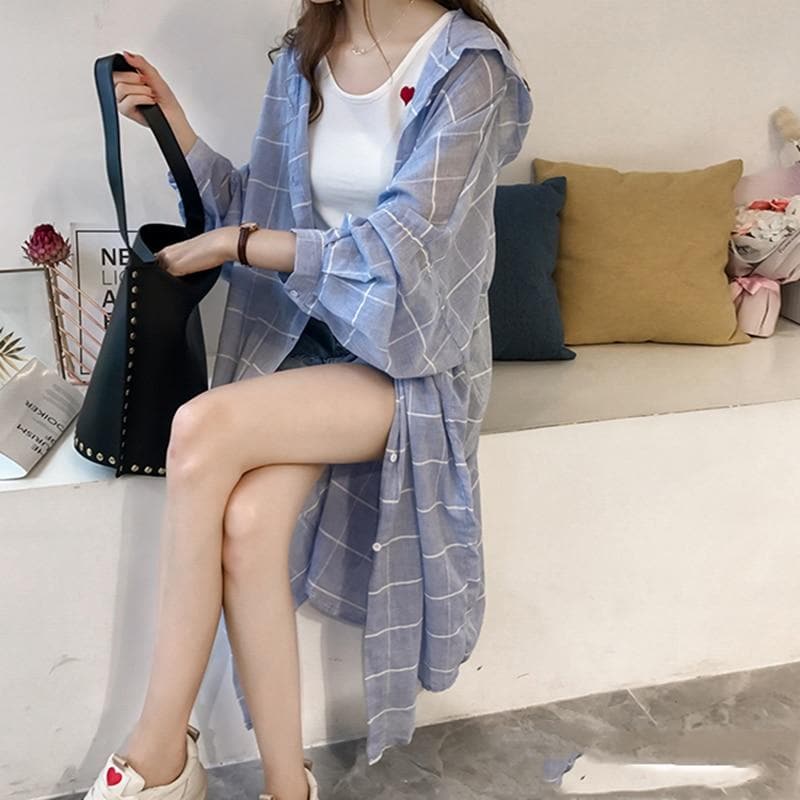 Hooded Long Shirt - Asian Fashion Lianox