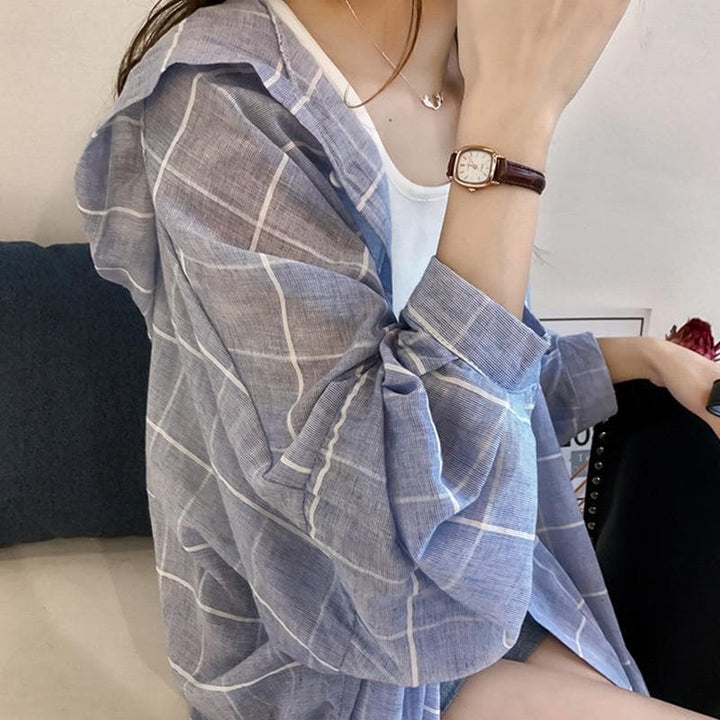 Hooded Long Shirt - Asian Fashion Lianox