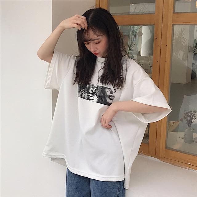 "something to tell you" Print T-Shirt - Asian Fashion Lianox