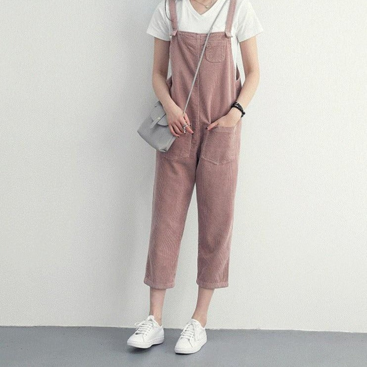 Corduroy Dungarees With Pockets