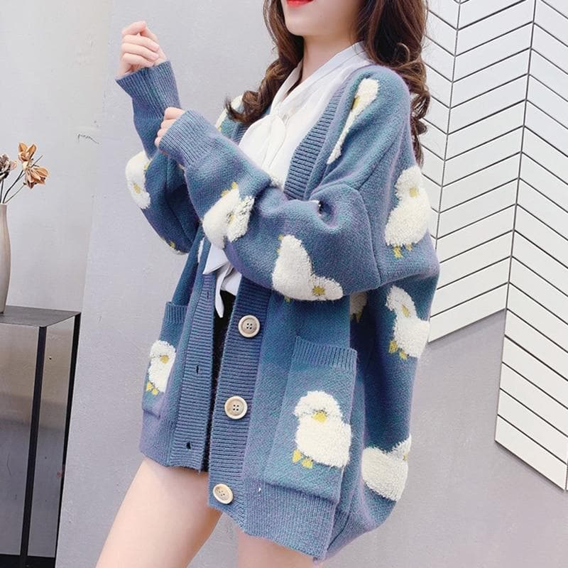 Knit Sheep Cardigan - Asian Fashion Lianox