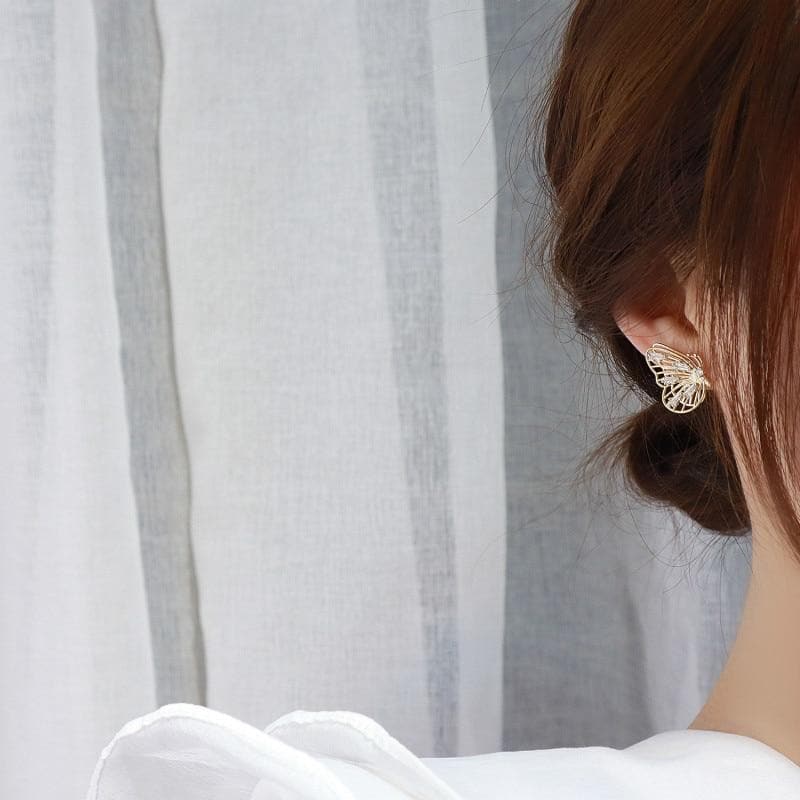 Butterfly Wing Stud Earrings -  Asian Fashion! - Shop Korean & Japanese Fashion on Lianox.