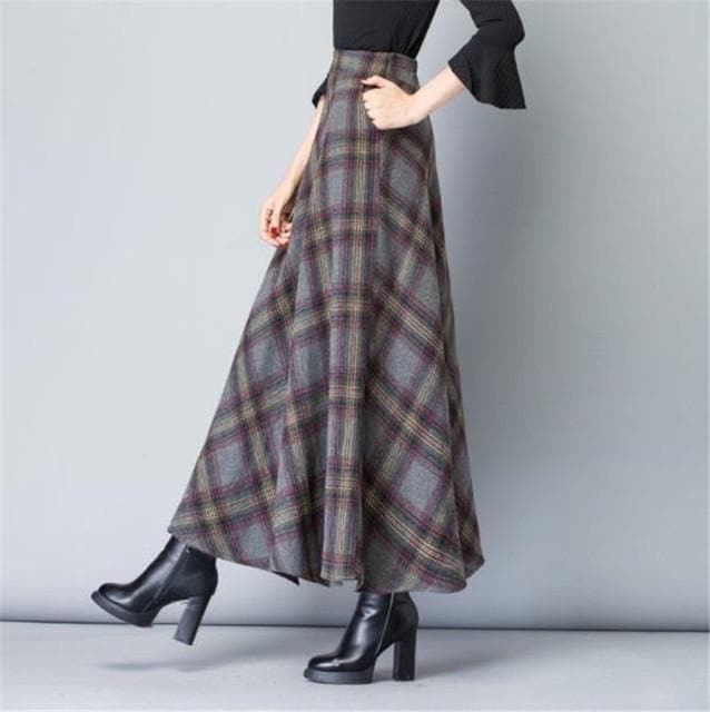 High Waist A-Line Maxi Skirt - Asian Fashion Lianox