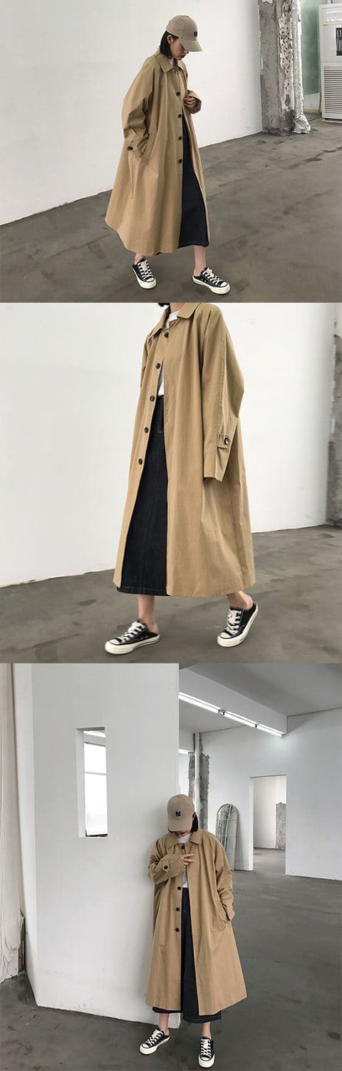 Long Trenchcoat - Asian Fashion Lianox