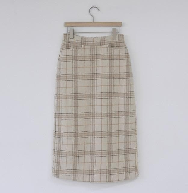 Plaid Pencil Winter Skirt - Asian Fashion Lianox