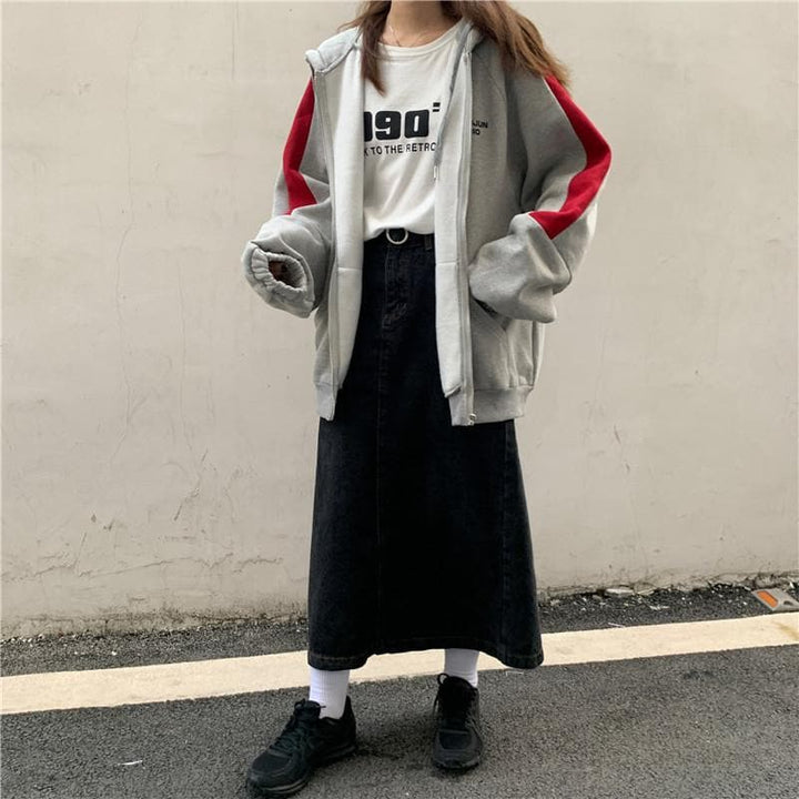 "D-YANGYUN STUDIO" Zipped Hoodie Jacket - Asian Fashion Lianox