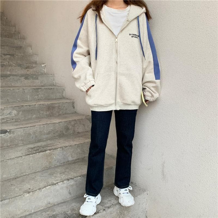 "D-YANGYUN STUDIO" Zipped Hoodie Jacket - Asian Fashion Lianox