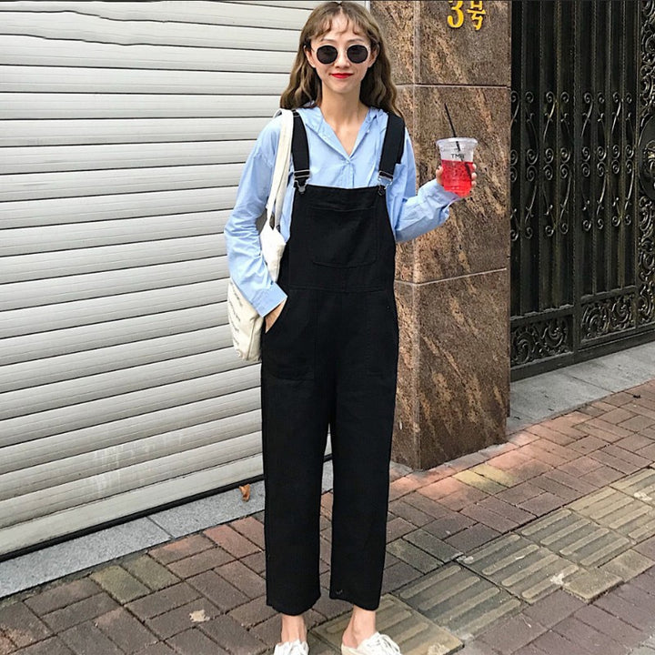 Ankle-Length Dungarees With Pockets