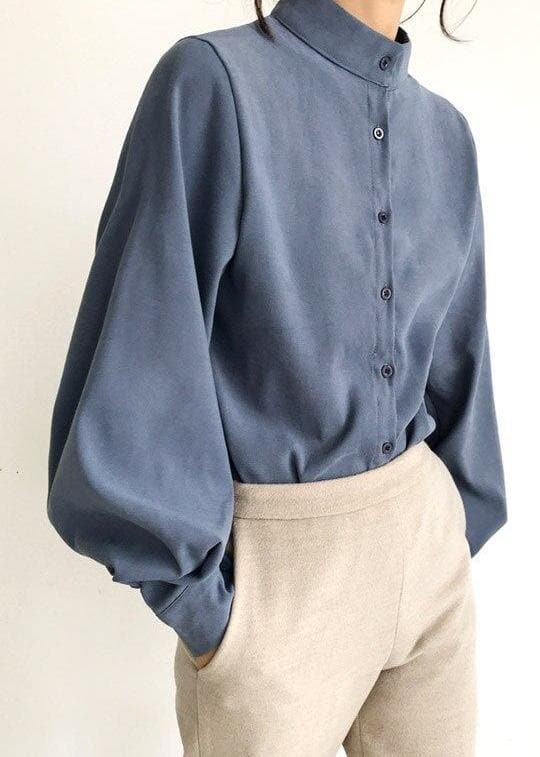 Vintage Style High Neck Blouse