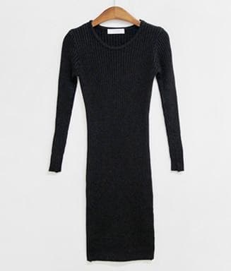 Longsleeve Knit Dress - Asian Fashion Lianox