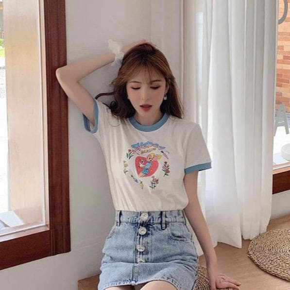 "Wendy" T-Shirt With Japanese Print - Asian Fashion Lianox