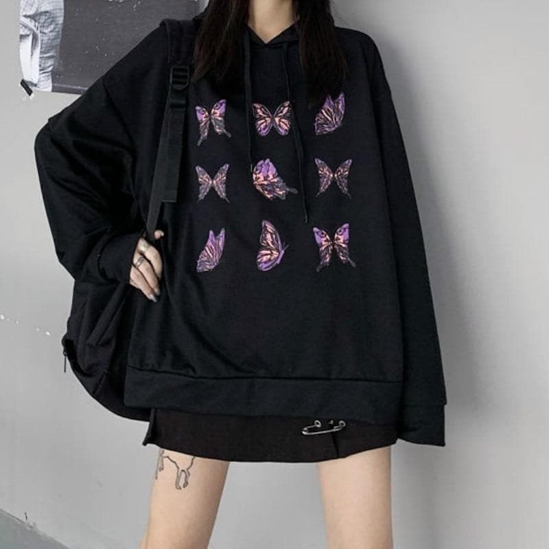 Butterfly Hoodie - Asian Fashion Lianox
