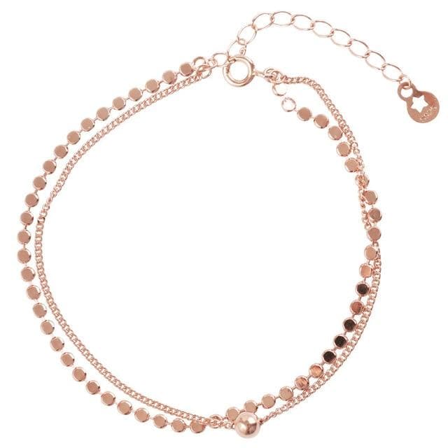 Double Layer Bracelet (Platinum + Rose Gold) - Asian Fashion Lianox