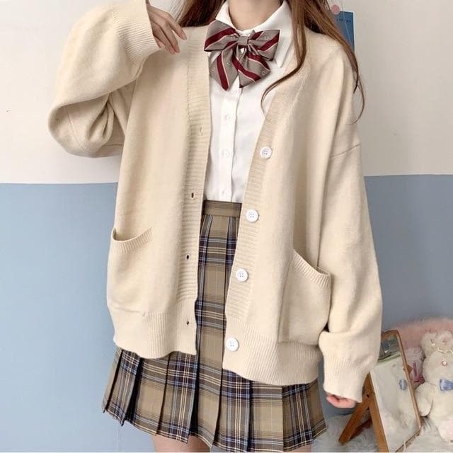 Knitted Cardigan - Asian Fashion Lianox