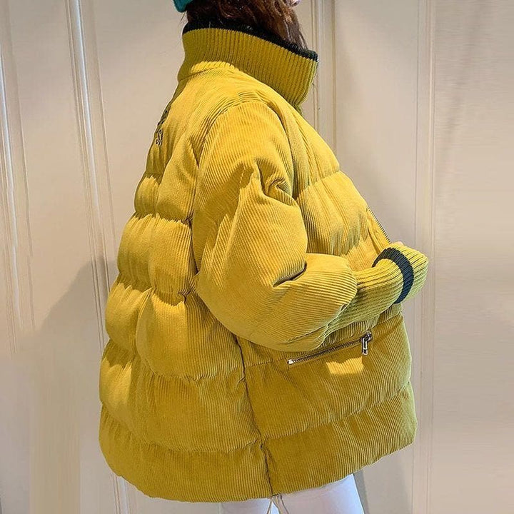 Padded Jacket "OH BABY IT'S A" with Sleeve Details - Asian Fashion Lianox