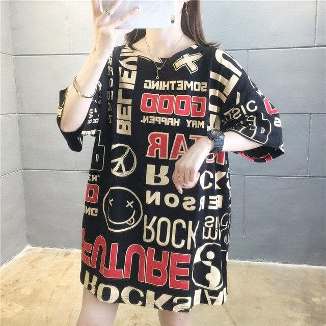 T-Shirt with Overall Print - Asian Fashion Lianox