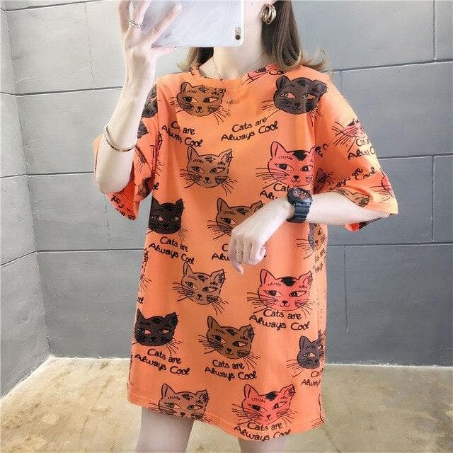 T-Shirt with Overall Print - Asian Fashion Lianox
