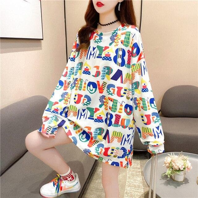 Longsleeve Shirt with Print - Asian Fashion Lianox