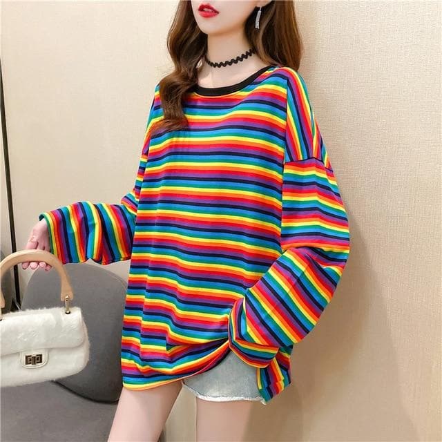 Longsleeve Shirt with Stripes - Asian Fashion Lianox