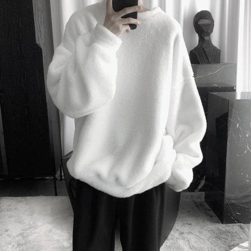 Soft Teddy Fleece Pullover - Asian Fashion Lianox