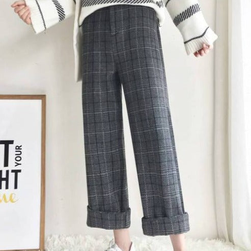 Plaid Pants With Wide Legs