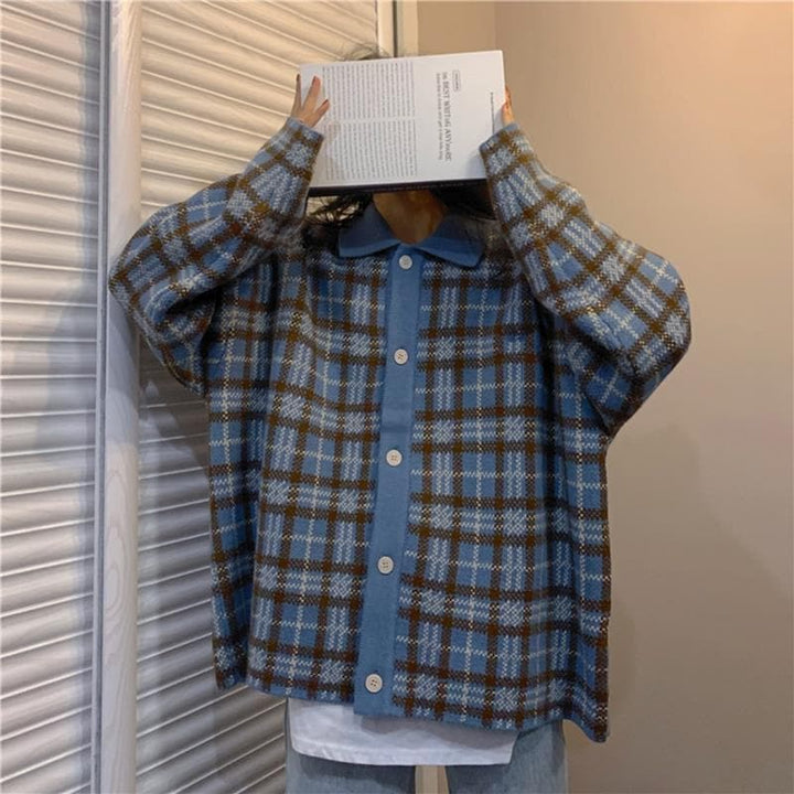 Plaid Cardigan/Jacket - Asian Fashion Lianox