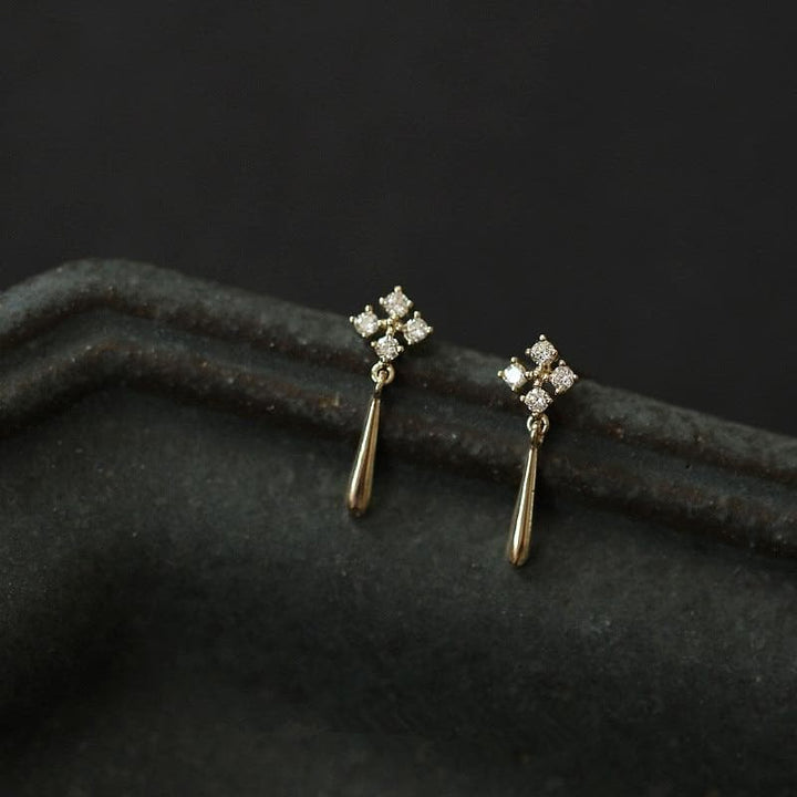 Snowflake-Shaped Drop Earrings -  Asian Fashion! - Shop Korean & Japanese Fashion on Lianox.