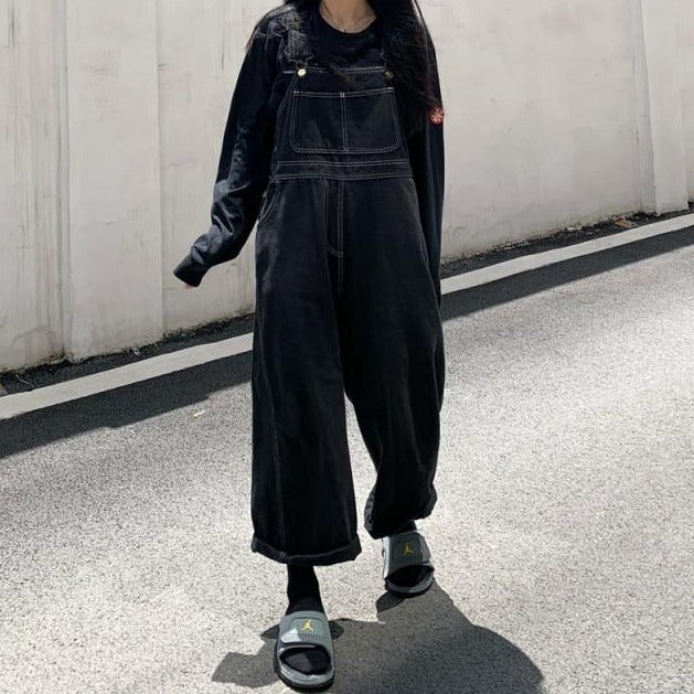 Denim Dungarees With Pockets