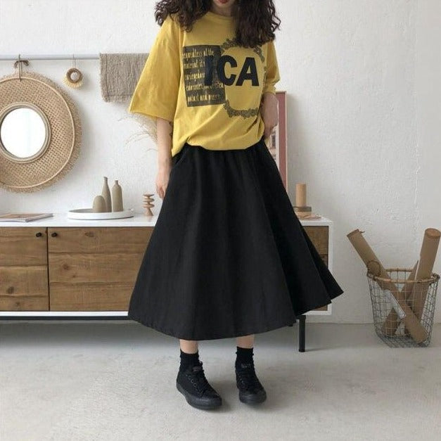 Ankle-Length Skirt With A-Line Cut