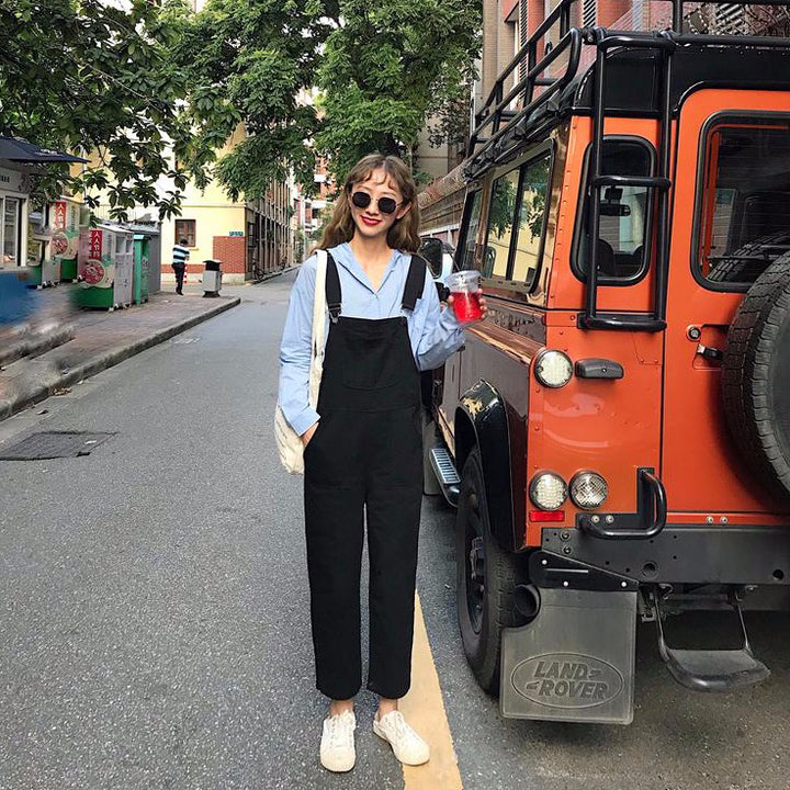 Ankle-Length Dungarees With Pockets