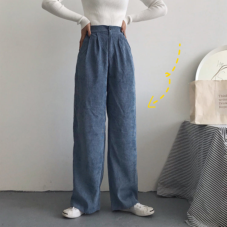 Wide-Leg Pants With Pockets And High Waist