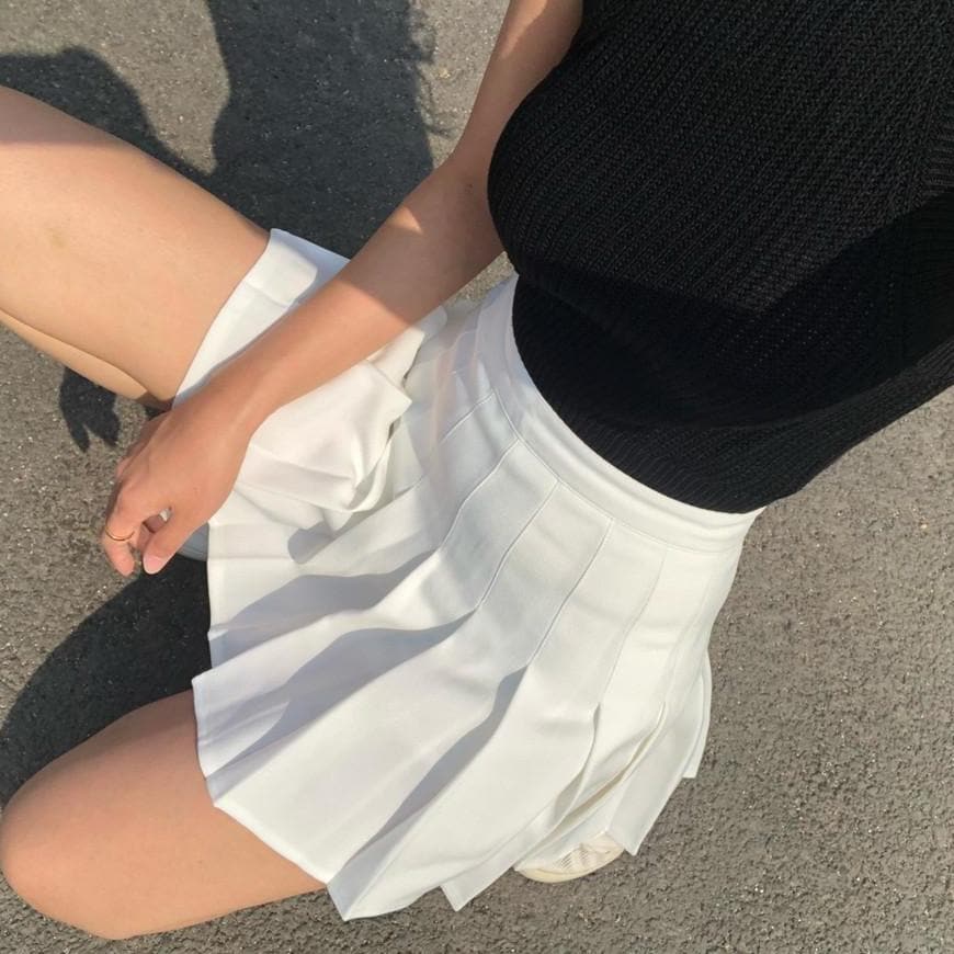 High-Waisted Pleated Mini Skirt - Asian Fashion Lianox