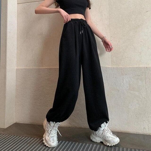 High-Waist Sweatpants (S to 4XL!) - Asian Fashion Lianox