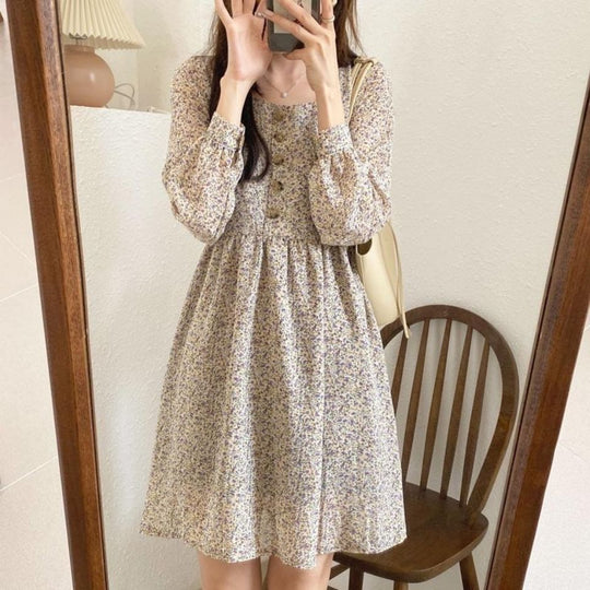 Floral Dress With Buttons – Lianox