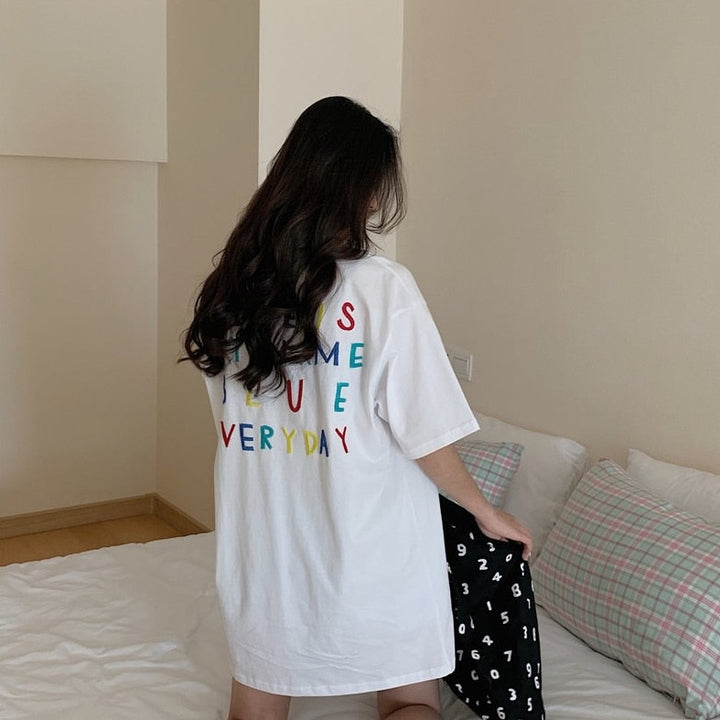 T-Shirt With Colorful Lettering