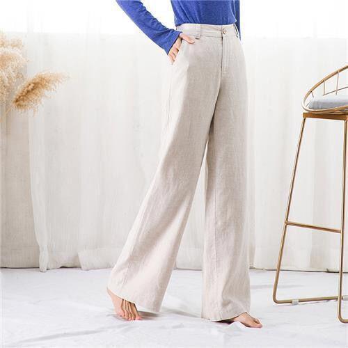 High-Waist Linen Pants