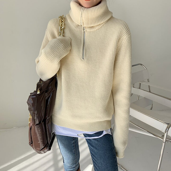 Knitted Sweater With Zipper