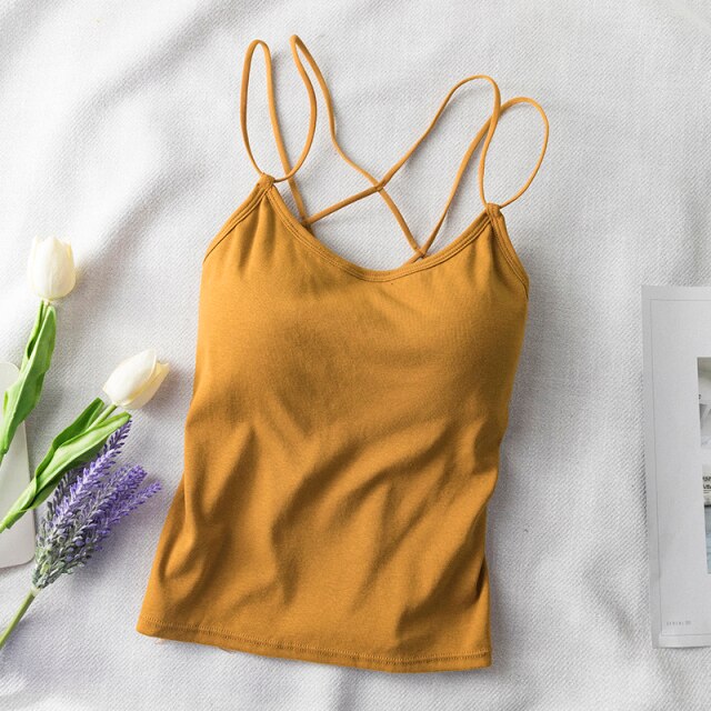 Spaghetti Strap Top With Criss-Cross Back