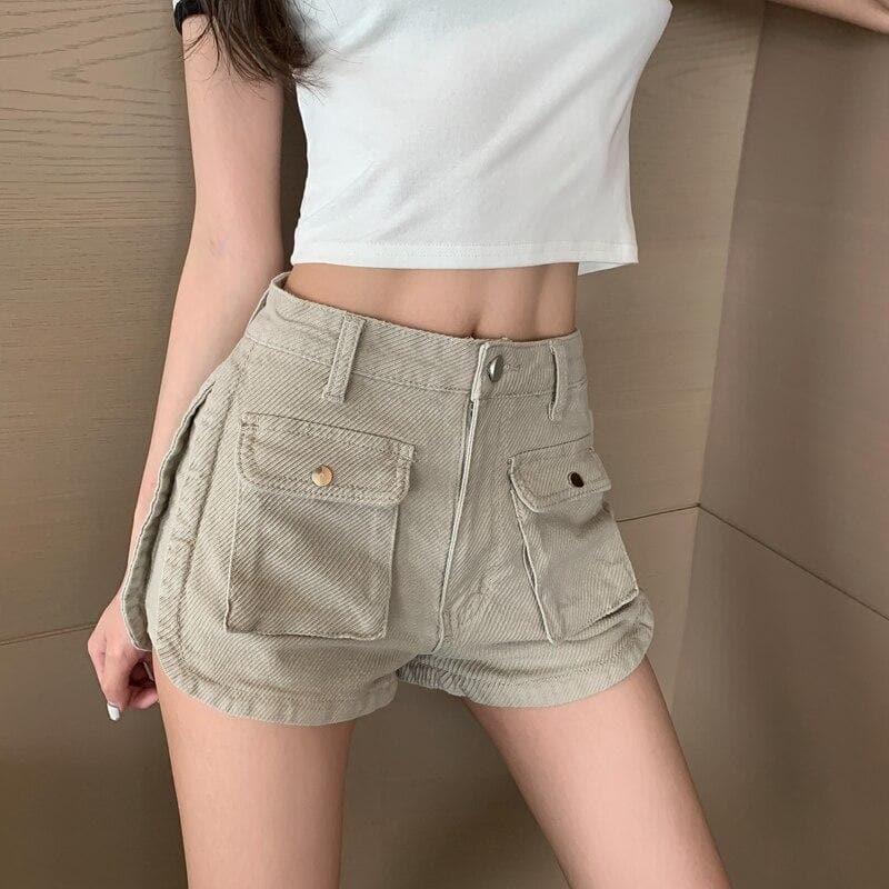 Hot Pants-Shorts With Pockets - Asian Fashion Lianox