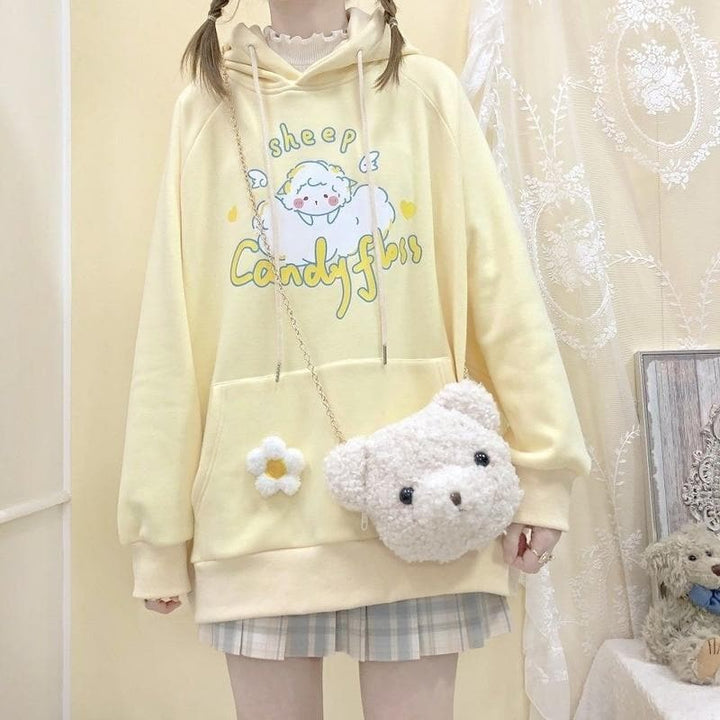 "Sheep Candy Floss" Hoodie With Front Pocket
