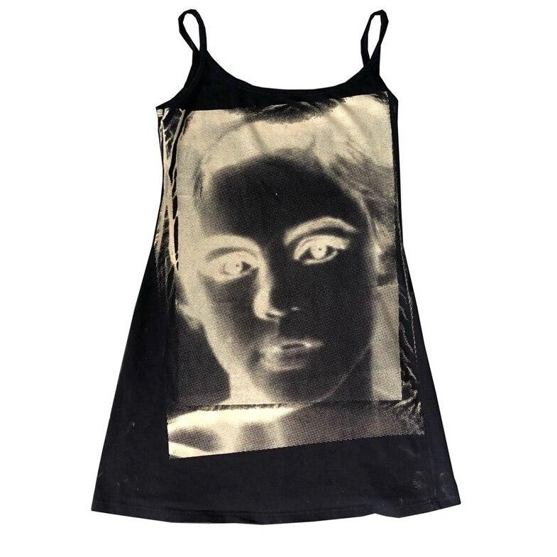 Sleeveless Dress With Face Print