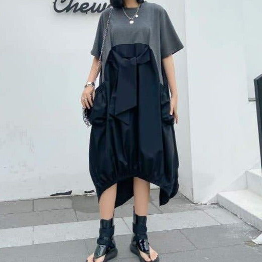 Loose-Fitting Dress With High-Low Cut