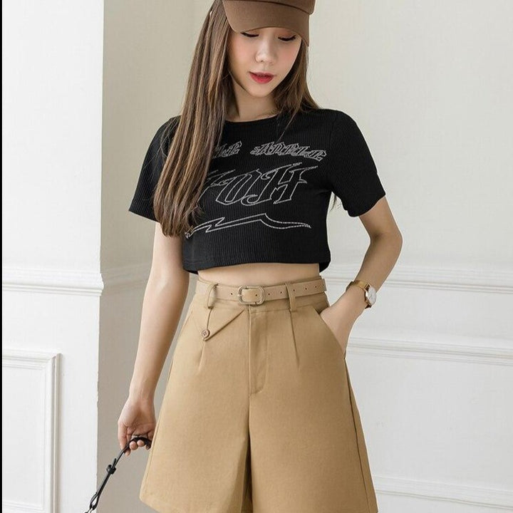 Knee-Length Shorts With Wide Legs